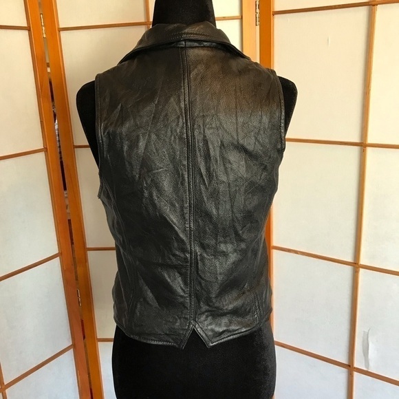 𝅺WILSON’S Pelle Studio Vintage leather vest. Black. Women’s size small. - Picture 3 of 8